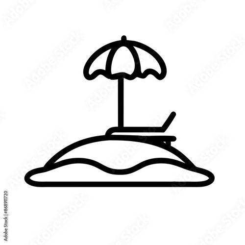 summer icon outline set