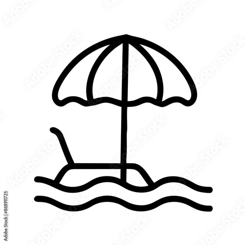 summer icon outline set