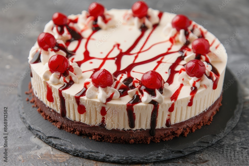 Delicious red velvet cake with cream cheese frosting