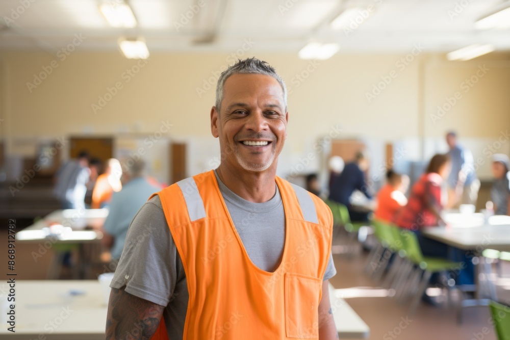 Fototapeta premium Portrait of a male volunteer working in community center