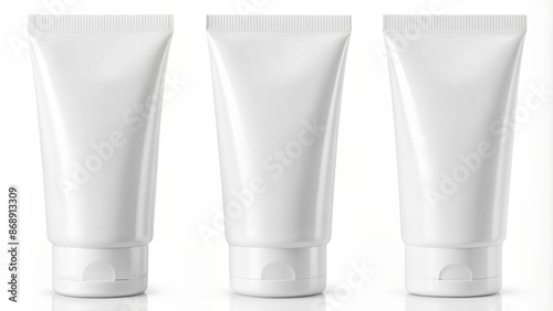 Carton packaging bottle foam tube mockup isolated on white background
