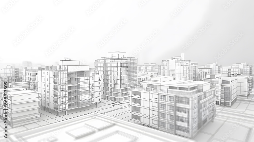 Fototapeta premium city building sketch