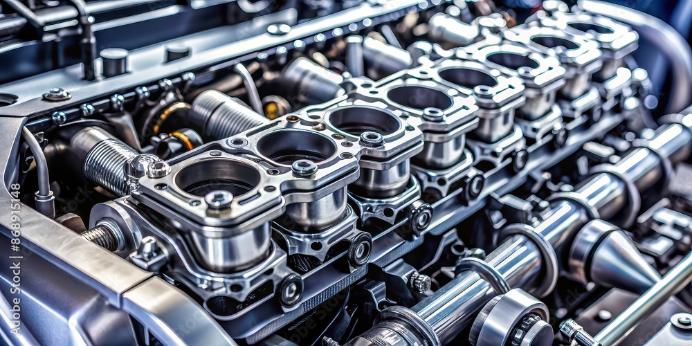 Closeup of a car engine head , engine, closeup, metal, automotive, vehicle, technology, machinery, mechanical, detail Closeup of a car engine head , engine, closeup, metal, automotive, vehicle, technology, machinery, mechanical, detail