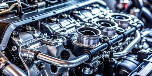 Closeup of a car engine head, car, automobile, mechanic, metal, technology, machine, vehicle, closeup