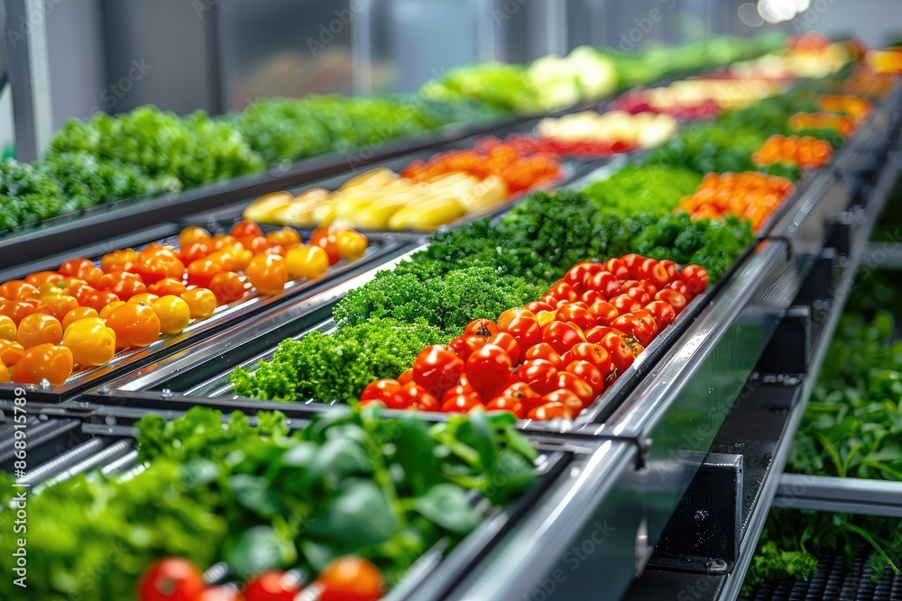 Fresh Organic Vegetables Display in a Modern Grocery Store Fresh Organic Vegetables Display in a Modern Grocery Store