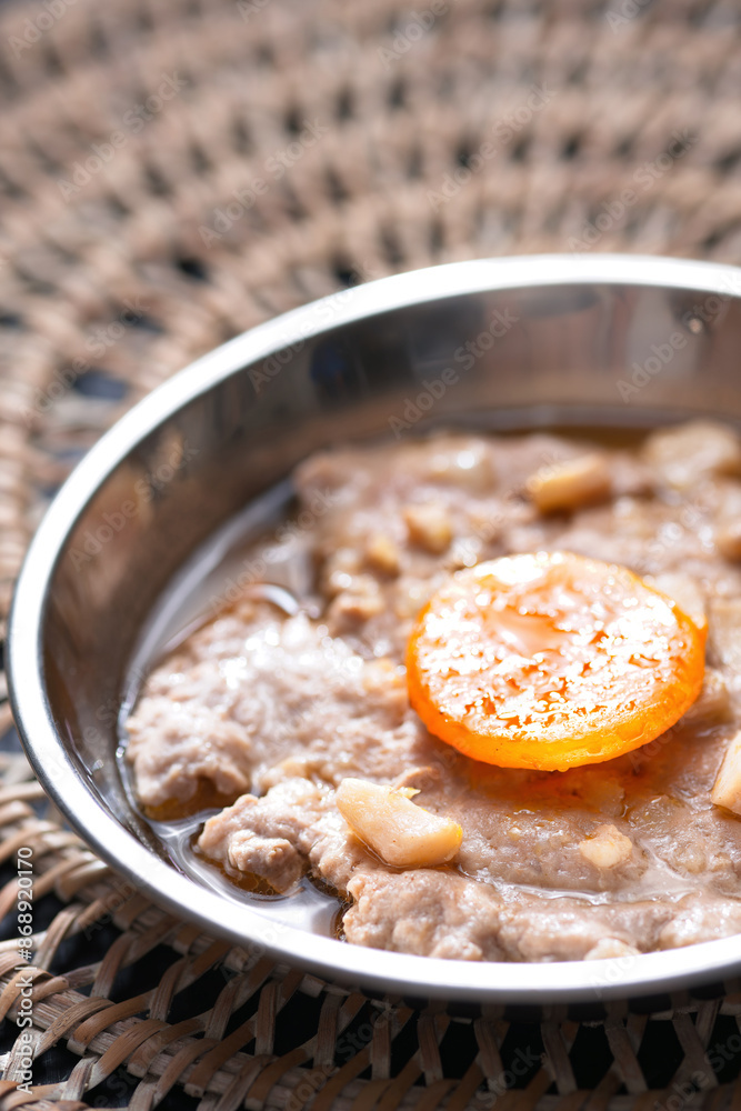 chinese steamed minced pork patty with salted egg comfort food