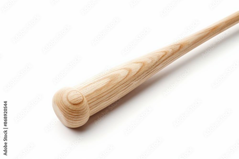 A close-up of a wooden baseball bat isolated on a white background. The bat is made of light wood and has a natural finish. A close-up of a wooden baseball bat isolated on a white background. The bat is made of light wood and has a natural finish.