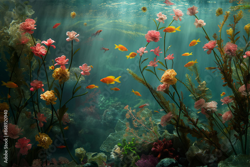 The beauty of marine life and coral reefs is a stunning display of underwater natural art. © Work 19 Studio