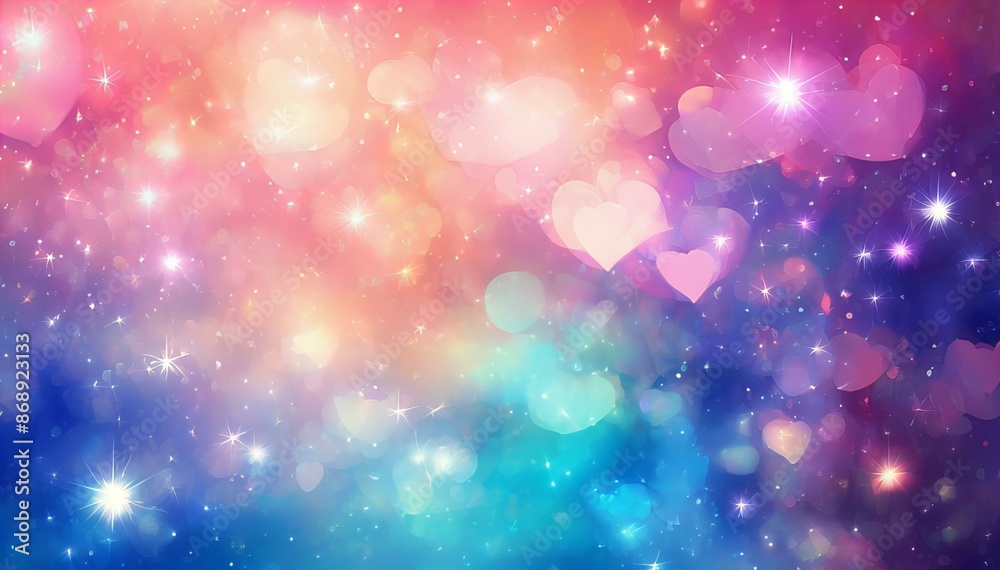 Abstract fantasy background. bokeh, heart shape, star, pastel Abstract fantasy background. bokeh, heart shape, star, pastel