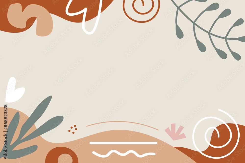 Hand Drawn Botanical Chic Bohemian Shape Vector Element Background Template Hand Drawn Botanical Chic Bohemian Shape Vector Element Background Template