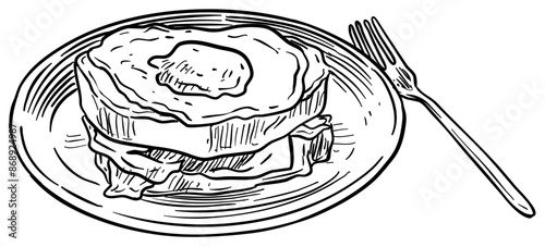 bread breakfast handdrawn illustration