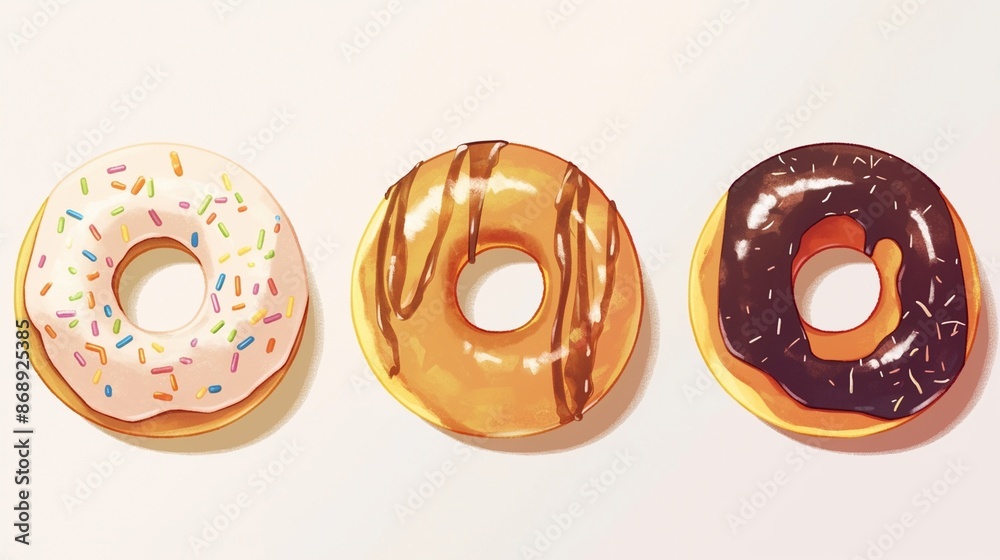 Fototapeta premium ドーナツのアイコン4