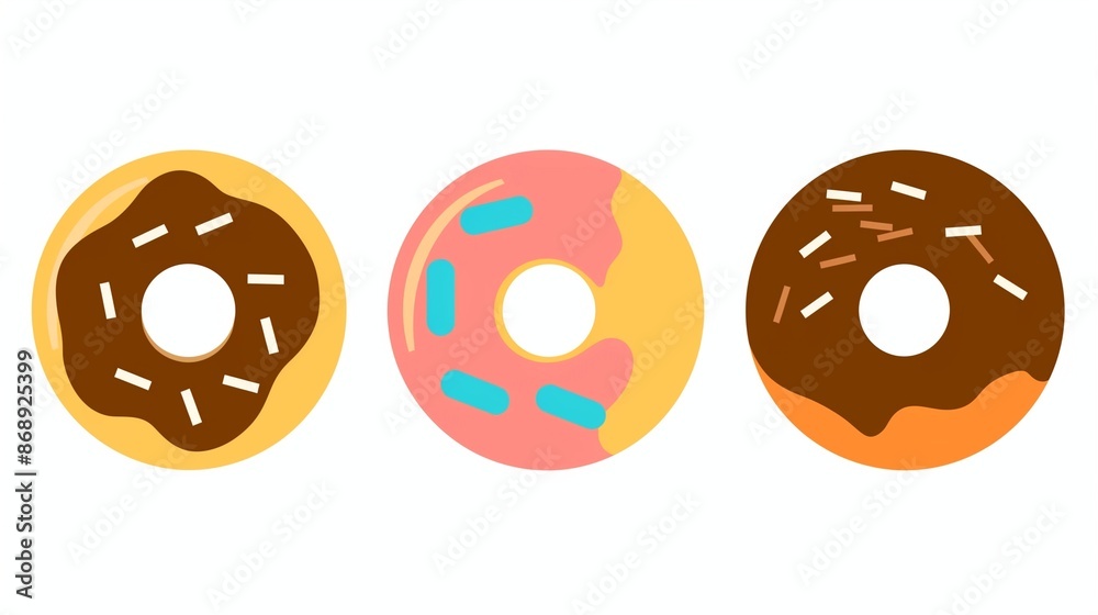 Obraz premium ドーナツのアイコン9
