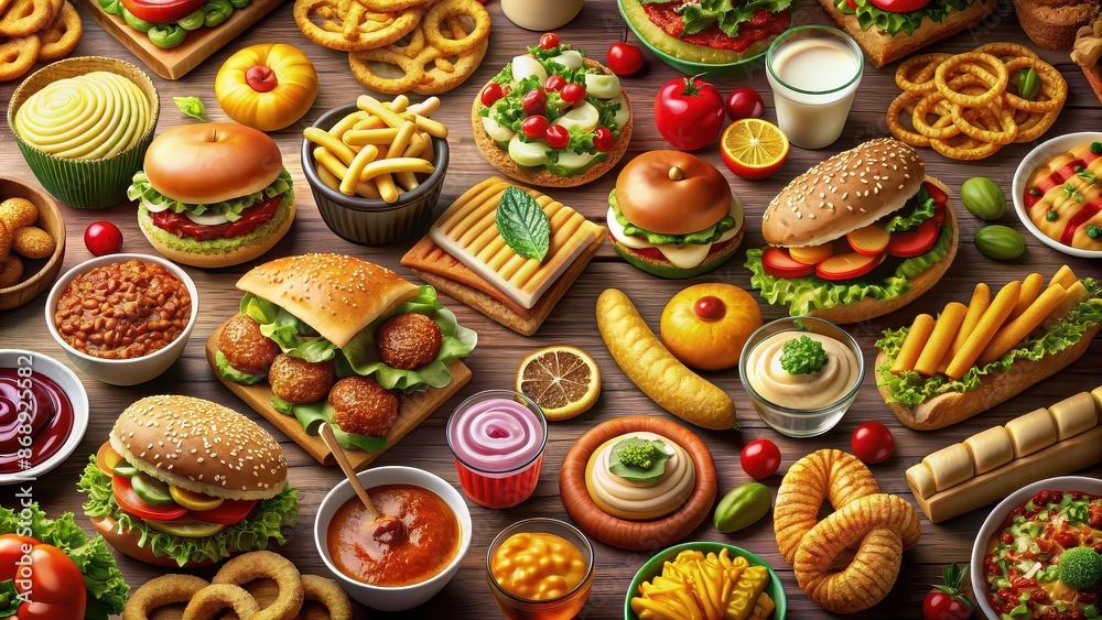 Ultra realistic s of various food items with lifelike textures and details , realistic, food, s, ultra Ultra realistic s of various food items with lifelike textures and details , realistic, food, s, ultra