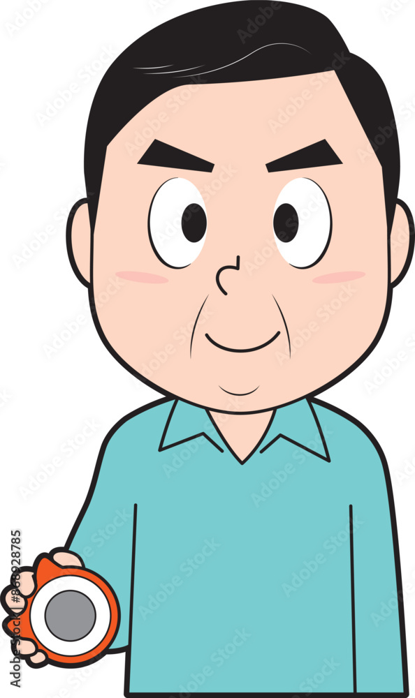 パチンコを打つ中年男性 パチンコを打つ中年男性