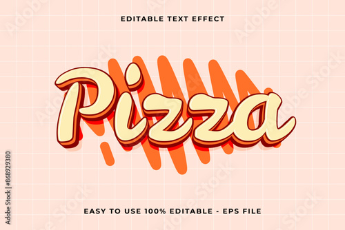 pizza 3d editable vector text effect. trendy style text effect