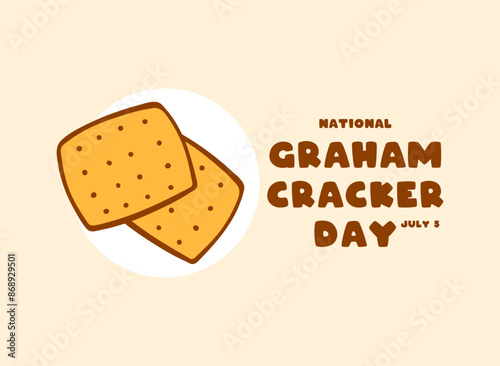 National Graham Cracker Day. July 5. Flat design vector.