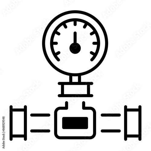 An outline style icon of pressure meter 