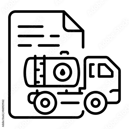 A line style icon of oil contract 