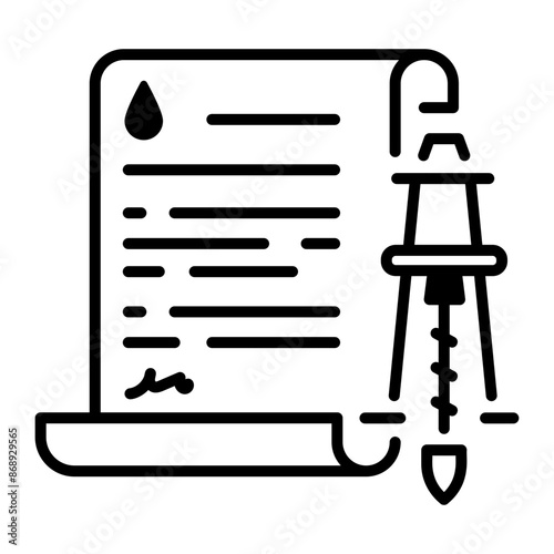 An outline icon of drilling permit 