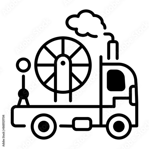 Line style icon of coil tube 