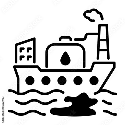 An outline style icon of oil spill 