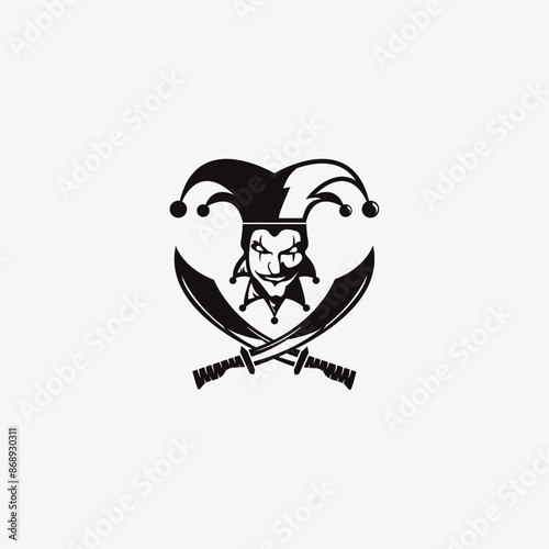 Minimalist Modern Clown Logo Vector Illustration