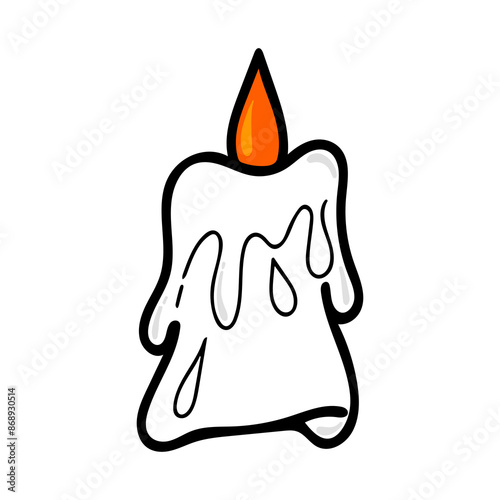 Candle cartoon illustration for decorations.