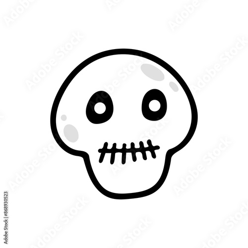 Skull skeleton vector for halloween, sticker design.