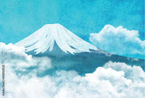 富士山　日本　年賀状　背景