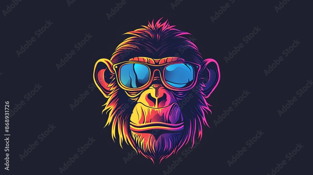 Urban Jungle Symbol: Stylized Ape Illustration Blends Street Art with Vector Design Urban Jungle Symbol: Stylized Ape Illustration Blends Street Art with Vector Design