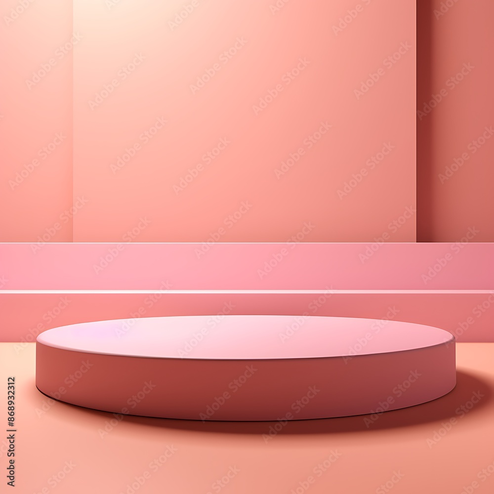 Empty pink pastel studio bg for product show. illustration of room podium background with floor and wall. Simple beauty scene with rose color gradient surface for goods. 3D Illustration. Generative Ai Empty pink pastel studio bg for product show. illustration of room podium background with floor and wall. Simple beauty scene with rose color gradient surface for goods. 3D Illustration. Generative Ai