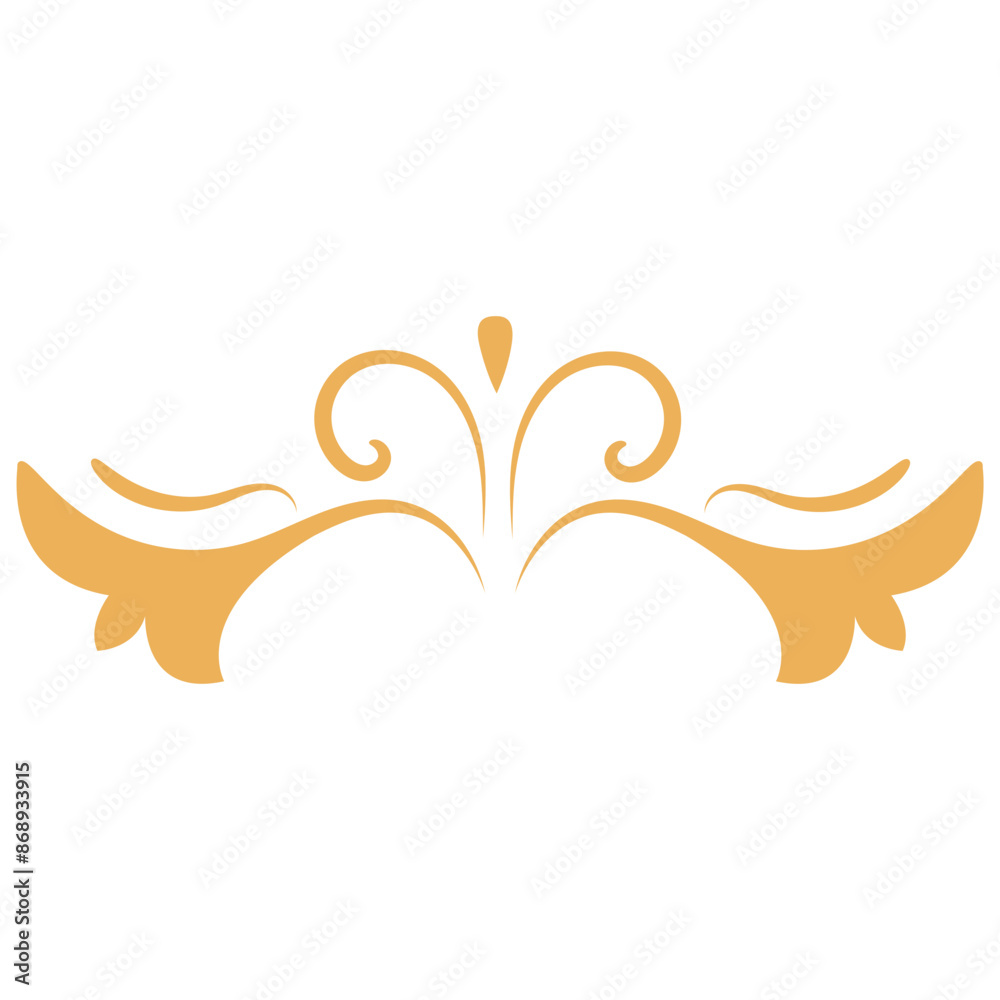 Fototapeta premium Eastern Islamic Flower Divider Icon. Isolated on White Background. Vector Illustration in Abstract Design.