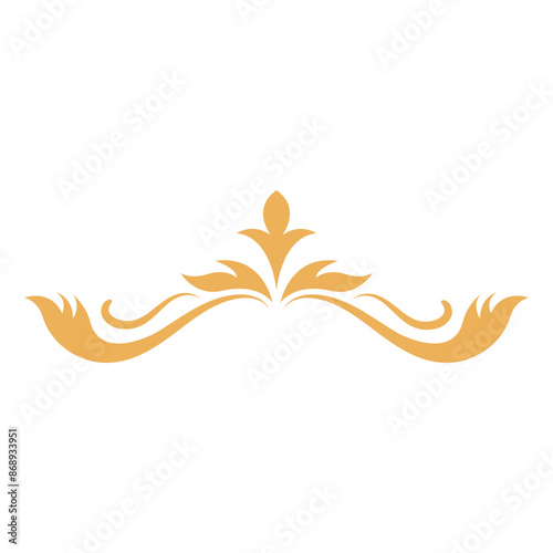 Eastern Islamic Flower Divider Icon. Isolated on White Background. Vector Illustration in Abstract Design.