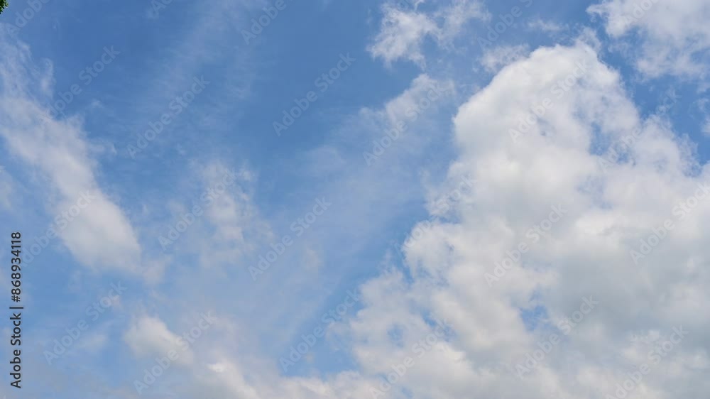 Timelapse of beautiful blue sky and white cloud with 4k resolution. The environment in the natural world. Timelapse of beautiful blue sky and white cloud with 4k resolution. The environment in the natural world.