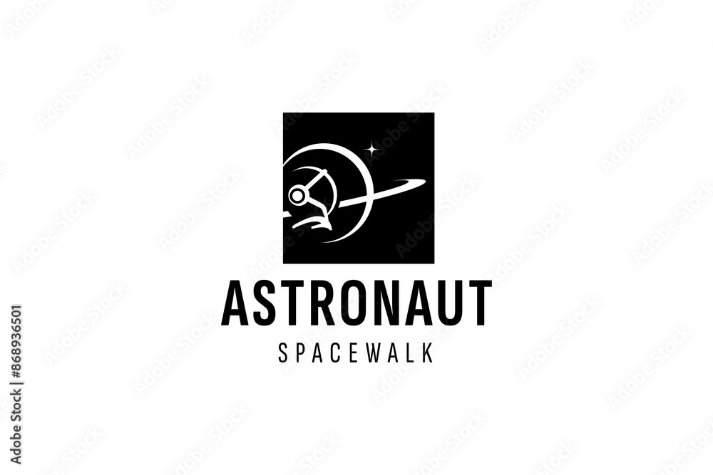 astronaut logo vector icon illustration astronaut logo vector icon illustration