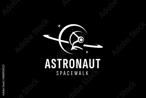 astronaut logo vector icon illustration