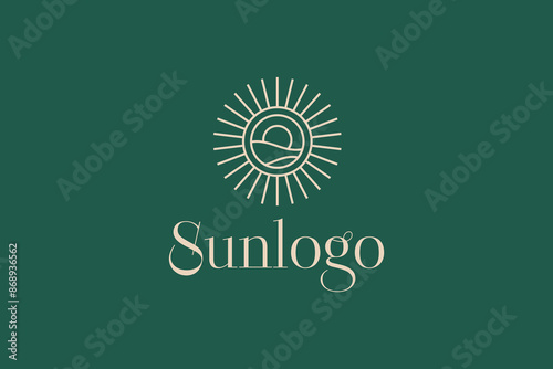 sun logo vector icon illustration