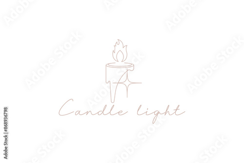 candle logo vector icon illustration