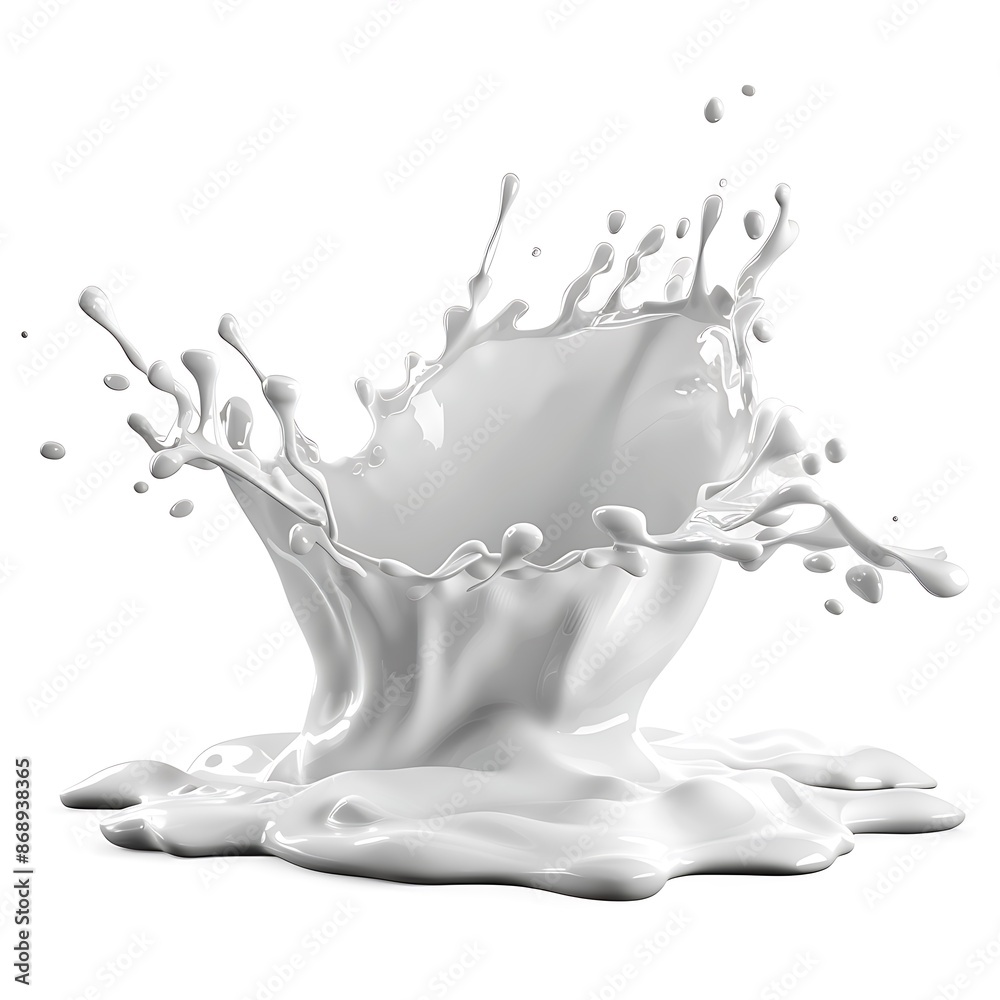 Milk splash and pouring, yogurt or cream include Clipping path, isolated on white background.3d illustration. Generative Ai Milk splash and pouring, yogurt or cream include Clipping path, isolated on white background.3d illustration. Generative Ai