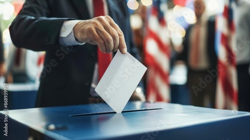 Election official's hands sealing a ballot box, federal elections, secure voting