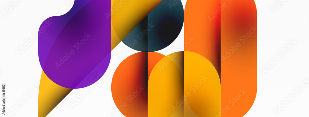 Circles and round shapes geometric minimal background. Transparent geometric shapes composition for wallpaper, banner, background or landing Circles and round shapes geometric minimal background. Transparent geometric shapes composition for wallpaper, banner, background or landing