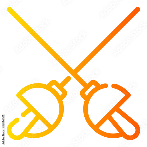 fencing Line Gradient Icon
