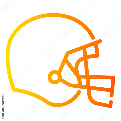 helmet Line Gradient Icon