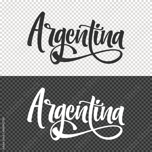 argentina lettering clipart element design
