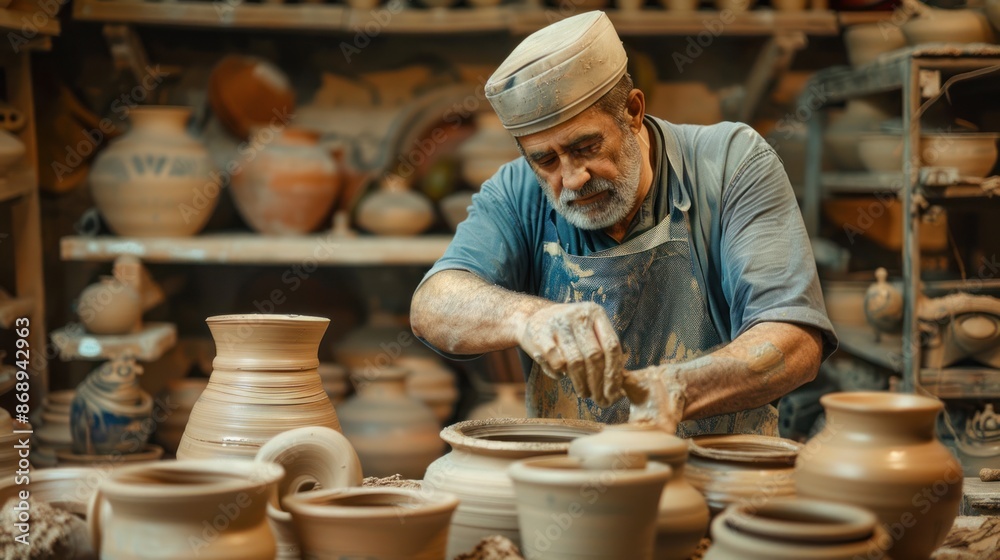 A professional potter's workshop