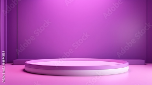 smooth gradient purple light studio room with copy space for you product design, suitable for business template backdop. Generative Ai photo