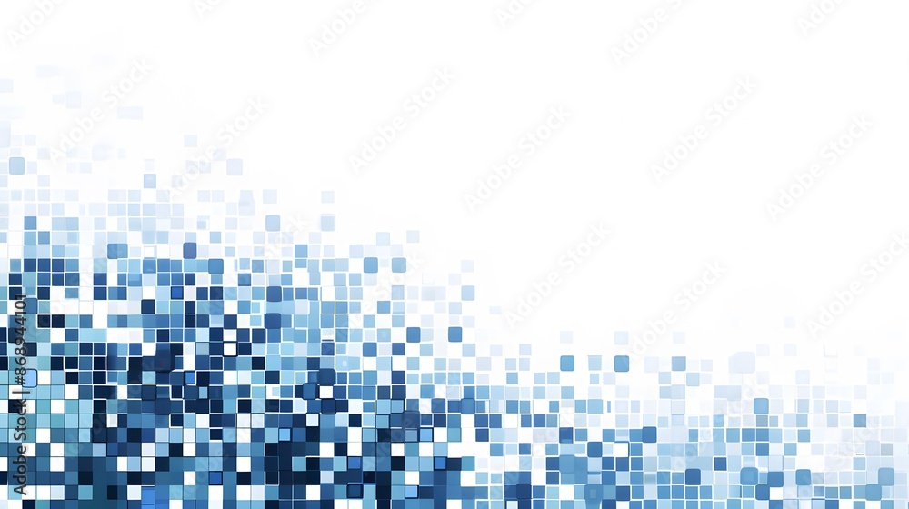 Fototapeta premium blue pixel on white background