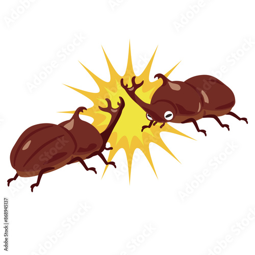 闘うカブトムシ