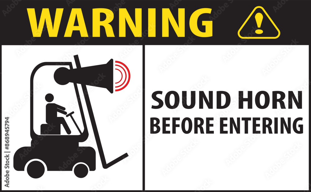 High traffic area sound horn before entering sign vector.eps High traffic area sound horn before entering sign vector.eps